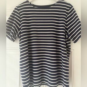 Joules Navy and White Striped Tee